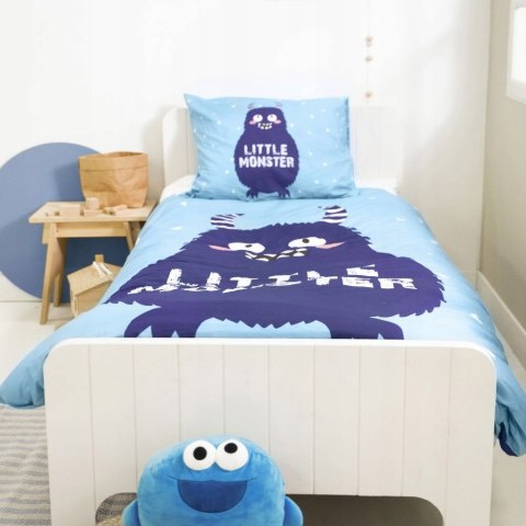 Komplet pościeli LITTLE MONSTER BLUE 140x220 BAWEŁNA