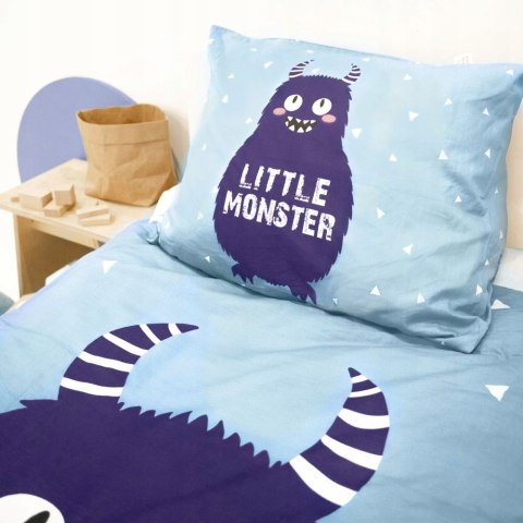 Komplet pościeli LITTLE MONSTER BLUE 140x220 BAWEŁNA