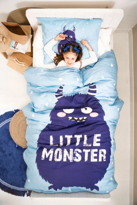 Komplet pościeli LITTLE MONSTER BLUE 140x220 BAWEŁNA