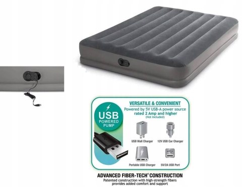 MATERAC DWUOSOBOWY Z POMPKĄ USB INTEX 64114