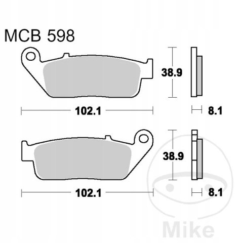 Zestaw klocków hamulcowych, hamulce tarczowe TRW MCB598SV