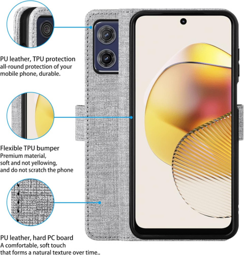 Etui Foluu do Motorola Moto G73 5G - Szare