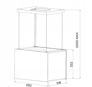 Inteligentny Okap Kuchenny wyspowy w Kolorze Marmur Ciarra 48 cm CBCG4850