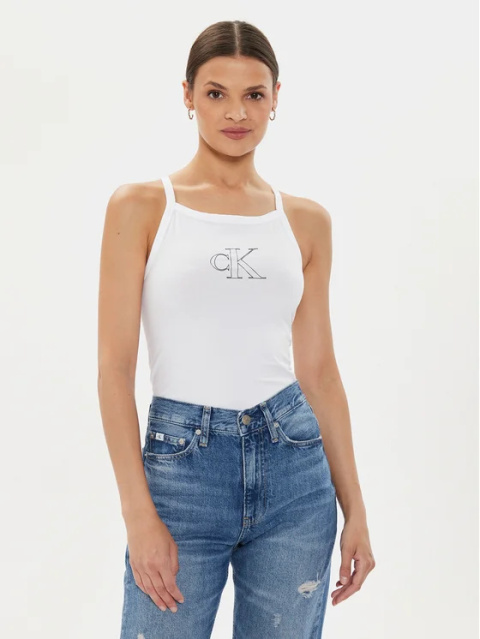 Calvin Klein Jeans Biały Damski Top Rozmiar S