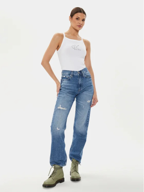 Calvin Klein Jeans Biały Damski Top Rozmiar S